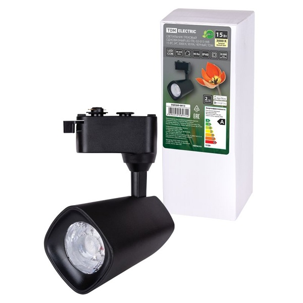 Светильник трековый однофазный TDM LED TRL-02-025-WB 25 Вт, 24°, 3000 К, 90 Ra, черный