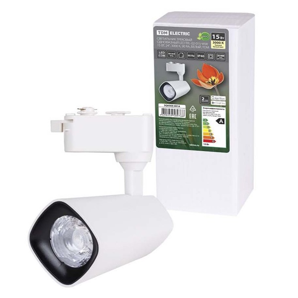 Светильник трековый однофазный TDM LED TRL-02-015-NW 15 Вт, 24°, 4000 К, 90 Ra, белый