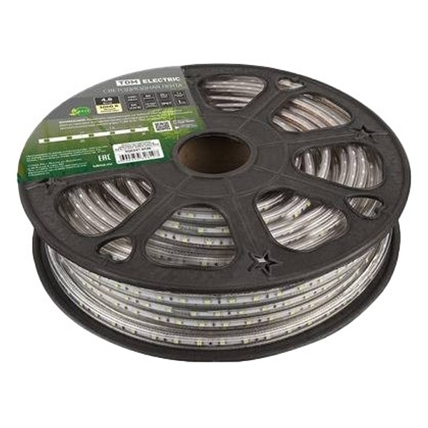 Лента светодиодная TDM SMD2835-60 LED/m 220V 4,8W/m 6000K (упаковка 30м) IP67