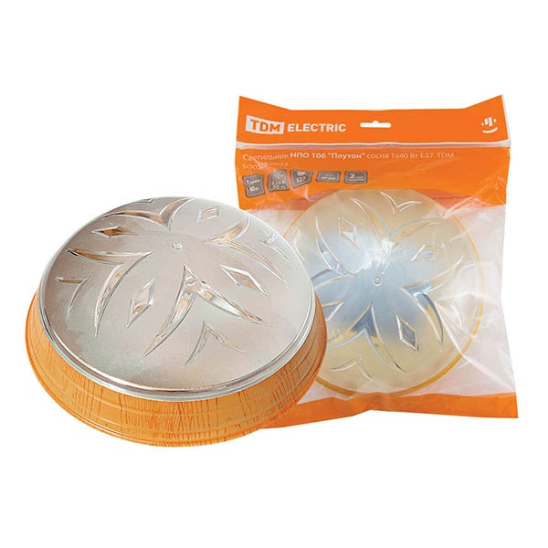 Светильник TDM НПО 106 Плутон сосна 1x40W 230V Е27 КЛЛ IP20