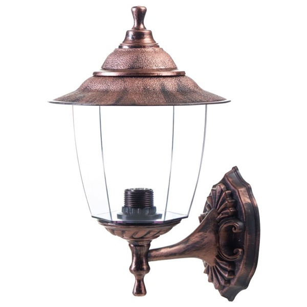 Светильник TDM Прага Эл-11-71М 60W Е27 настенный крепление вверх медь, прозрачный плафон