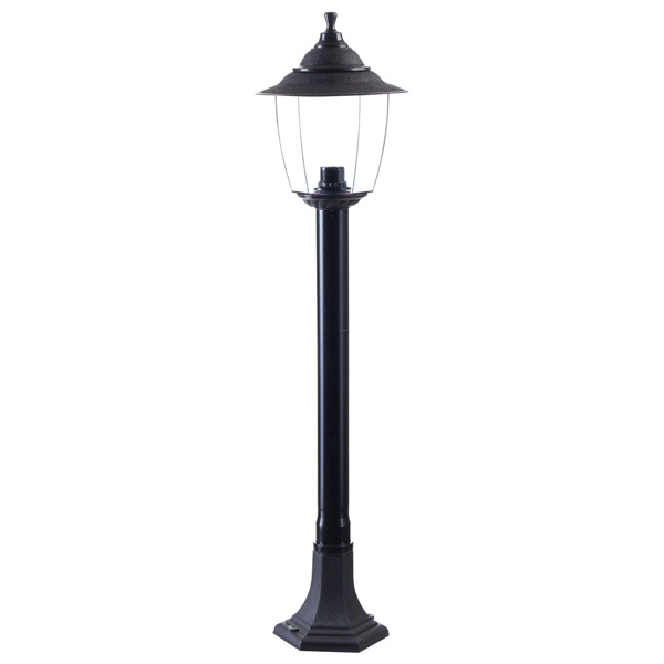 Светильник TDM Прага Эл-11-73-100 60W Е27 напольный на стойке h-1.0m черный, прозрачный плафон