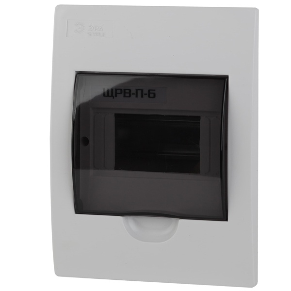 Щиток встраиваемый ЭРА SIMPLE ЩРВ-П-06 на 6 модулей с прозрачной дверкой IP41