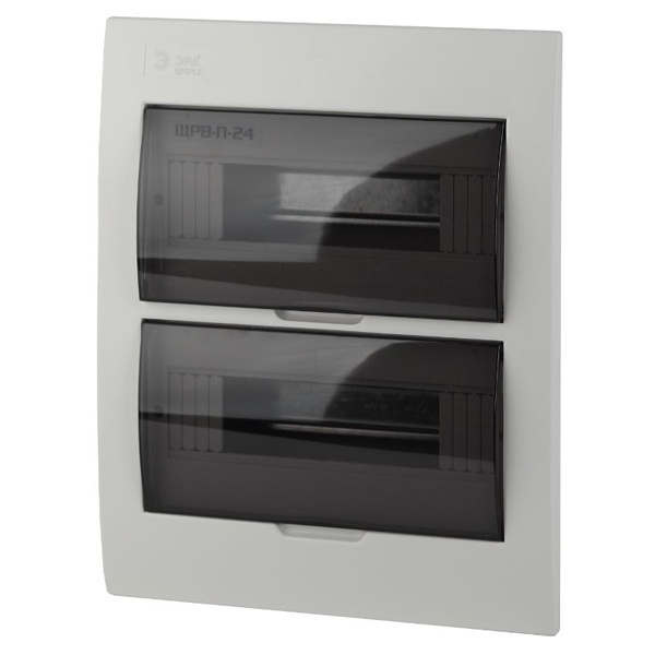 Щиток встраиваемый ЭРА SIMPLE ЩРВ-П-24 на 24(2x12) модулей с прозрачной дверкой IP41