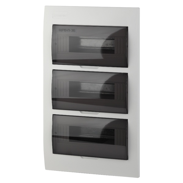 Щиток встраиваемый ЭРА SIMPLE ЩРВ-П-36 на 36(3x12) модулей с прозрачной дверкой IP41