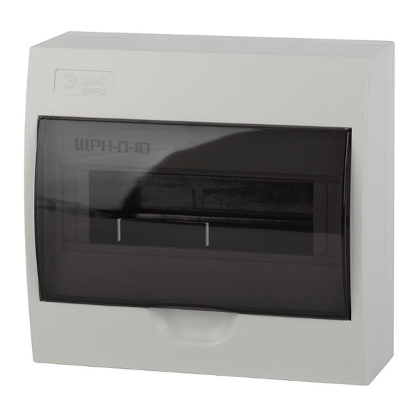 Щиток накладной ЭРА SIMPLE ЩРН-П-10 на 10 модулей с прозрачной дверкой IP41