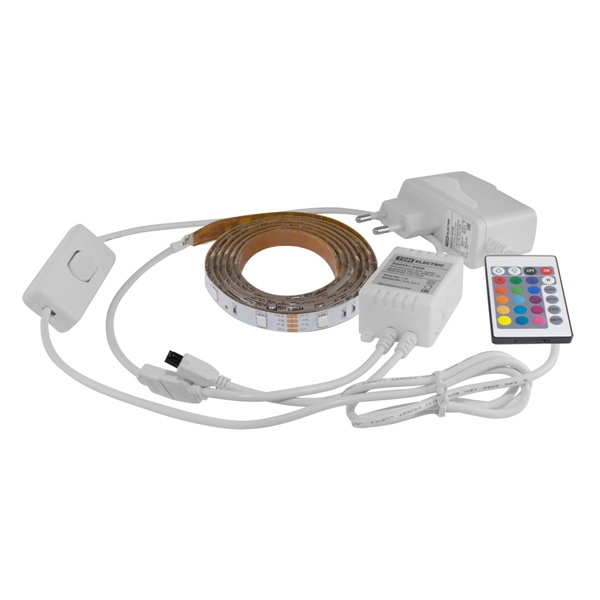 Комплект светодиодной ленты TDM SMD5050-30 LED/m 7,2W/m RGB 12V IP20 (упаковка 1 метр) IR-контроллер