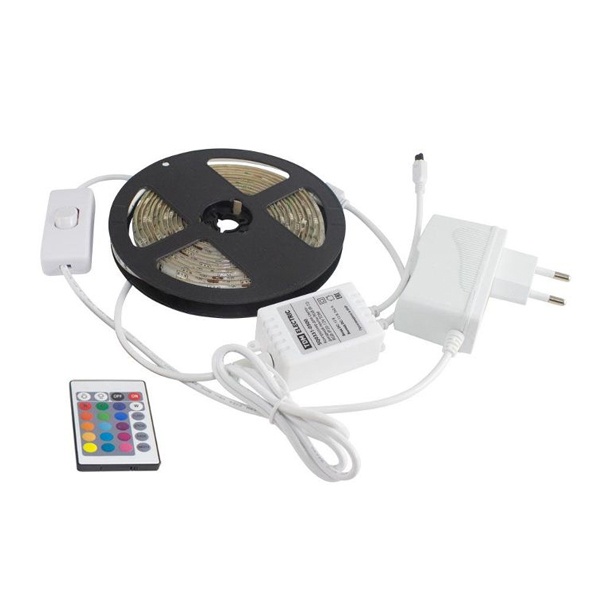 Комплект светодиодной ленты TDM SMD5050-30 LED/m 7,2W/m RGB 12V IP65 упаковка 3 метра IR-контроллер