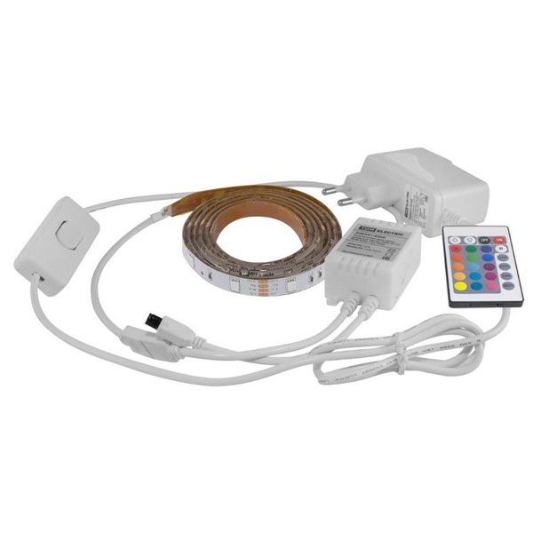 Комплект светодиодной ленты TDM SMD5050-30 LED/m 7,2W/m RGB 12V IP65 (упаковка 1 метр) IR-контроллер