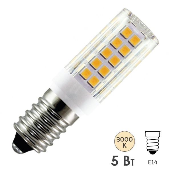 Лампа светодиодная TDM 5W 230V 3000K Е14 SMD 16х54мм