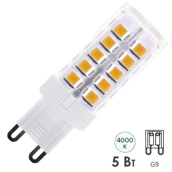 Лампа светодиодная капсула TDM 5W 4000K 220V G9 SMD 16х49мм