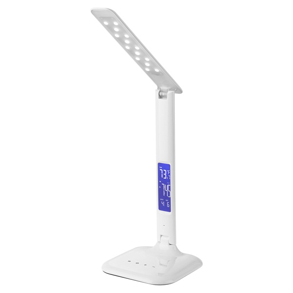 Светильник светодиодный настольный-часы TDM СНЧ-1 5W 2800-5000K USB белый сенсор-диммер календарь те