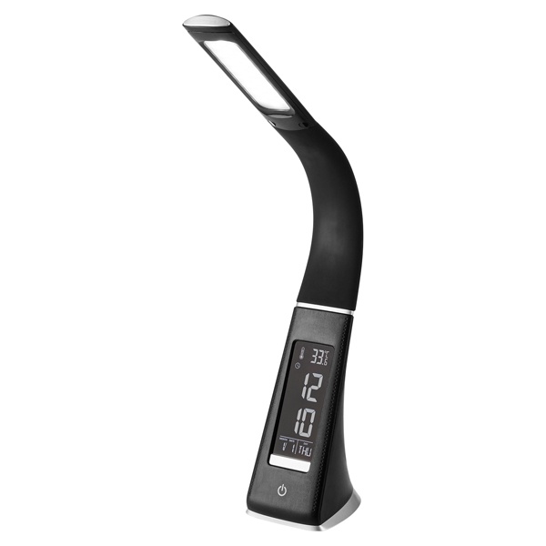 Светильник светодиодный настольный-часы TDM СНЧ-2 5W 5000K USB черный сенсор-диммер календарь термом