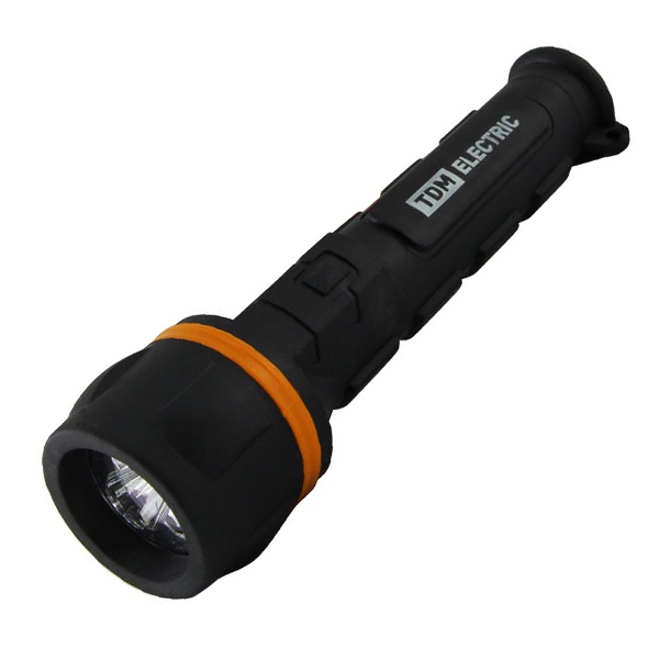 Фонарь светодиодный TDM Пластик обрезиненный 3 светодиода 9лм/Вт батареи 2xAA (не в комплекте)