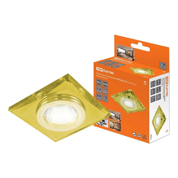 Светильник встраиваемый TDM СВ 03-01 MR16 50W G5.3 жёлтый/золото d65mm