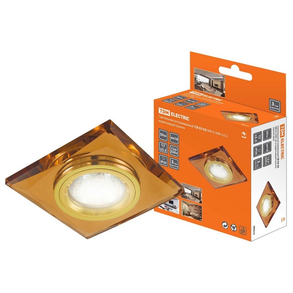 Светильник встраиваемый TDM СВ 03-02 MR16 50W G5.3 коричневый/золото d65mm