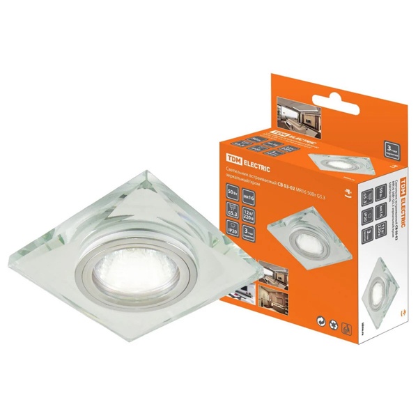 Светильник встраиваемый TDM СВ 03-02 MR16 50W G5.3 зеркальный/хром d65mm