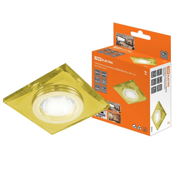 Светильник встраиваемый TDM СВ 03-02 MR16 50W G5.3 жёлтый/золото d65mm