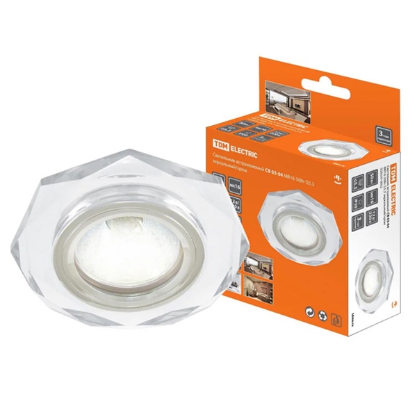 Светильник встраиваемый TDM СВ 03-04 MR16 50W G5.3 зеркальный/хром d65mm
