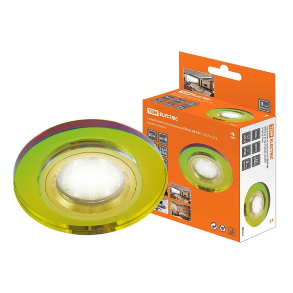 Светильник встраиваемый TDM СВ 03-05 MR16 50W G5.3 мульти/золото d65mm