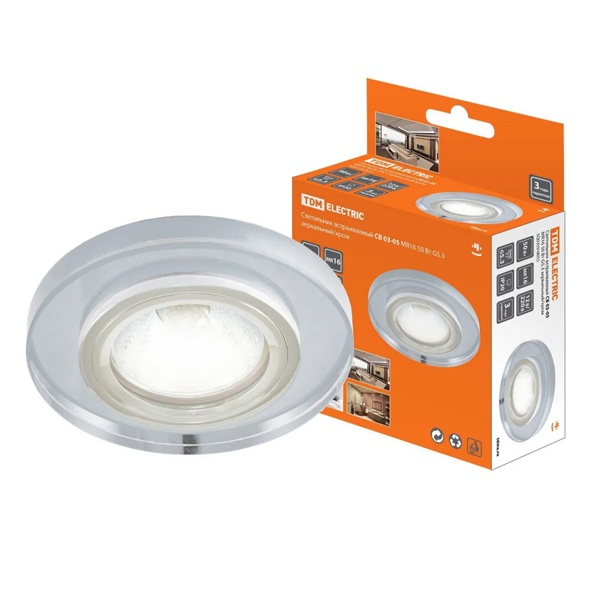 Светильник встраиваемый TDM СВ 03-05 MR16 50W G5.3 зеркальный/хром d65mm