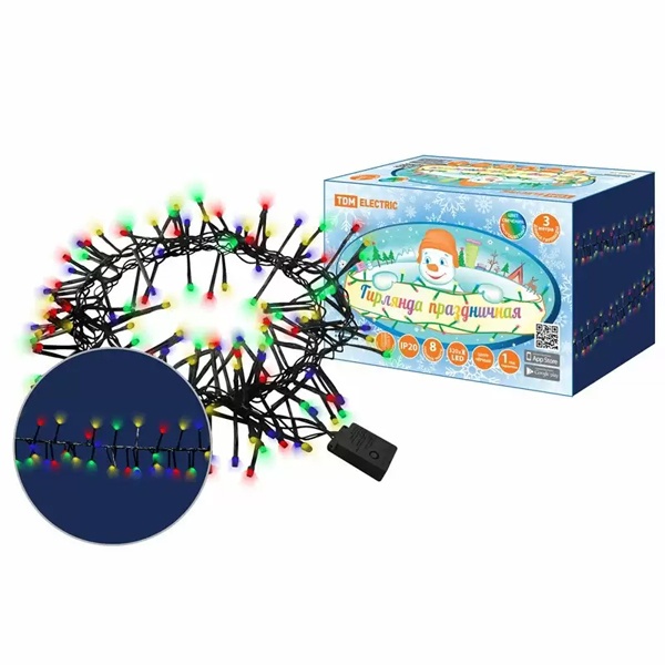 Гирлянда светодиодная TDM Мишура 3м 320LED многоцветный 8 режимов 220V IP20