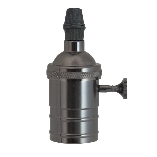 Патрон TDM подвесной Е27 с выключателем, металлический Лофт, черный