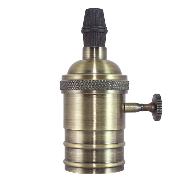 Патрон TDM подвесной Е27 с выключателем, металлический Лофт, бронза