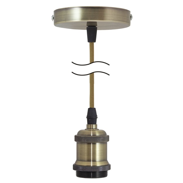 Патрон Е27 TDM с подвесом 1 м, металлический Лофт, бронза