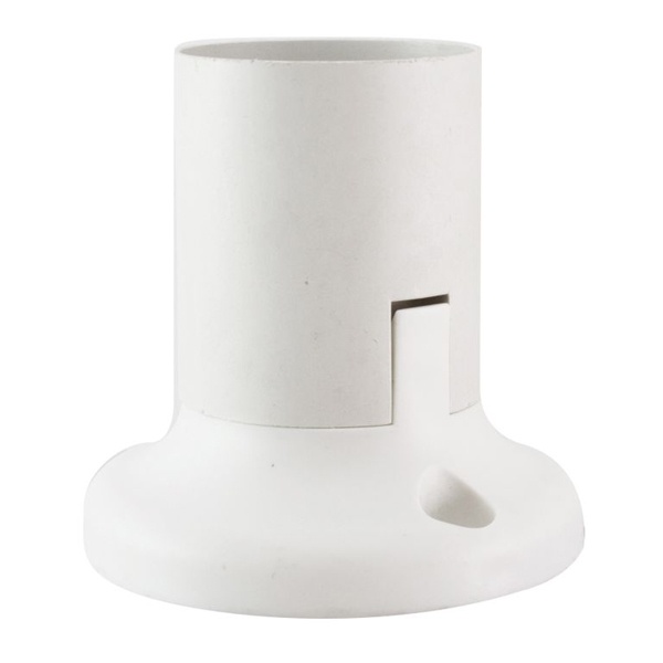 Патрон Е27 TDM потолочный, термостойкий пластик, прямой, белый, Б/Н