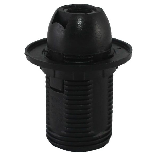 Патрон Е14 TDM с кольцом, термостойкий пластик, черный, Б/Н