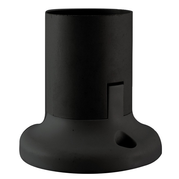 Патрон Е27 TDM потолочный, термостойкий пластик, прямой, черный, Б/Н