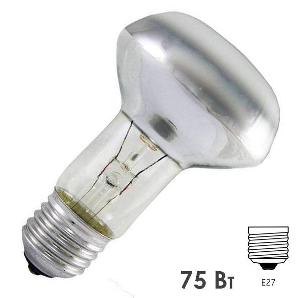 Лампа накаливания зеркальная TDM R63 75Вт 230В Е27