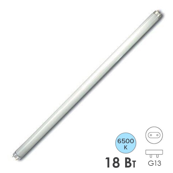 Люминесцентная линейная лампа TDM T8 ЛЛ 18W/765 6500K G13 590mm