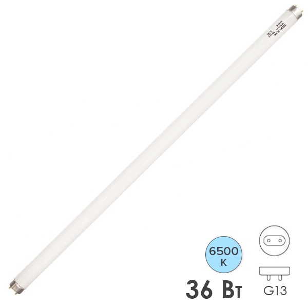 Люминесцентная линейная лампа TDM T8 ЛЛ 36W/765 6500K G13 1200mm