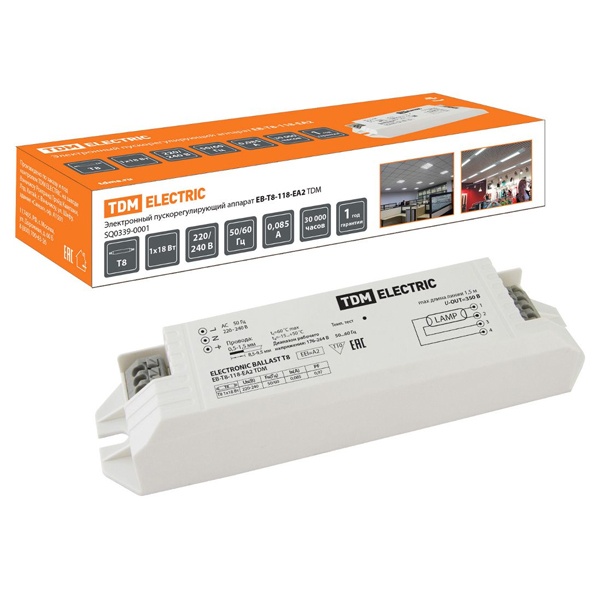 Электронный пускорегулирующий аппарат TDM EB-T8-118-EA2
