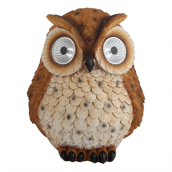 Садовый светильник ЭРА ERAFYS01-10 Сова рыжая на солнечной батарее, полистоун 19см