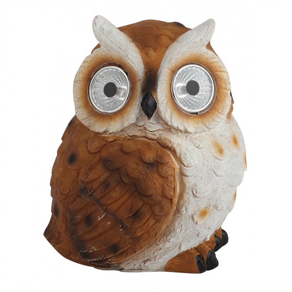Садовый светильник ЭРА ERAFYS01-11 Филин рыжий на солнечной батарее, полистоун 13см