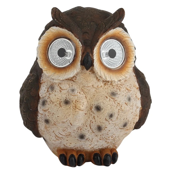 Садовый светильник ЭРА ERAFYS01-12 Сова коричневая на солнечной батарее, полистоун 13см