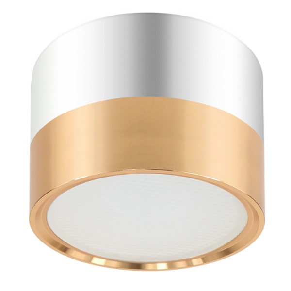 Светильник накладной потолочный ЭРА OL7 под лампу GX53 GD/CH алюминий, золото+хром