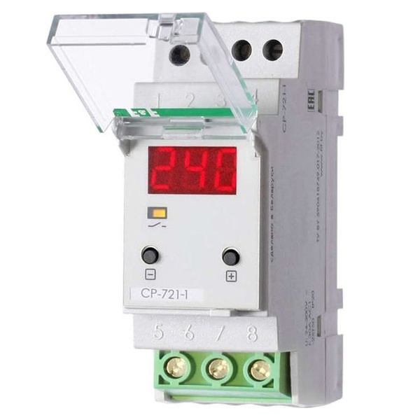 Реле контроля напряжения Евроавтоматика СР-721-1, 100-450В, 63А, 1NO