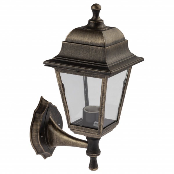 Светильник садово-парковый ЭРА НБУ 04-60-001 Леда настенный четырехгранный под бронзу Е27