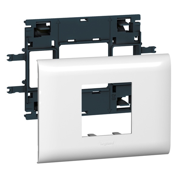 Рамка с суппортом DLP Legrand Mosaic на 2 модуля для крышки 85мм