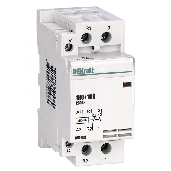 Контактор модульный DEKraft МК-103 1НО+1НЗ 40А катушка 230В