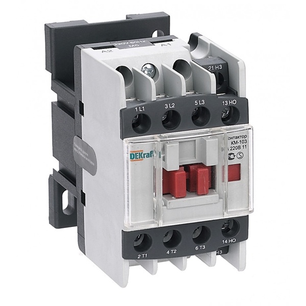 Контактор силовой DEKraft КМ-103 3P 1НО+1НЗ 12А AC катушка 36В