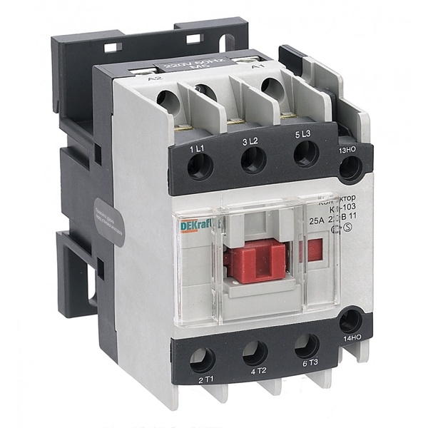 Контактор силовой DEKraft КМ-103 3P 1НО+1НЗ 25А AC катушка 220В