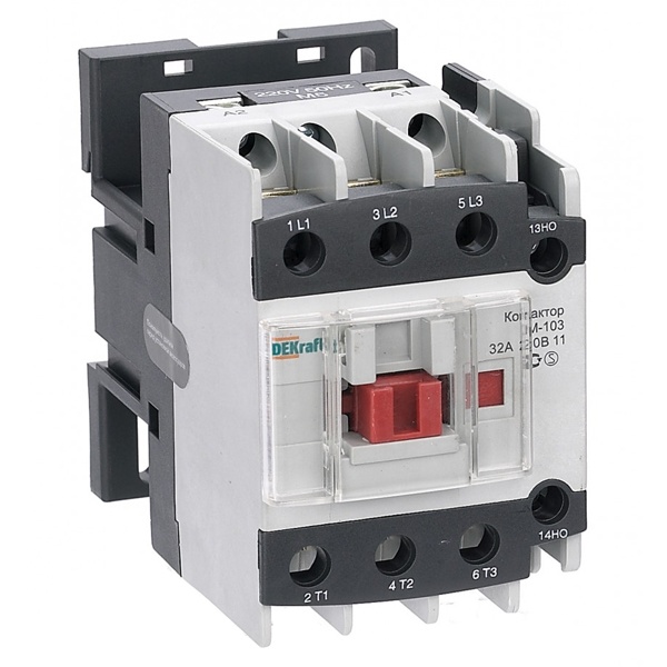 Контактор силовой DEKraft КМ-103 3P 1НО+1НЗ 32А AC катушка 380В