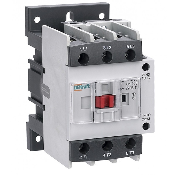 Контактор силовой DEKraft КМ-103 3P 1НО+1НЗ 65А AC катушка 110В