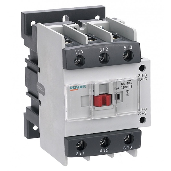 Контактор силовой DEKraft КМ-103 3P 1НО+1НЗ 80А AC катушка 24В