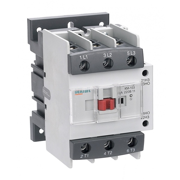 Контактор силовой DEKraft КМ-103 3P 1НО+1НЗ 80А AC катушка 380В